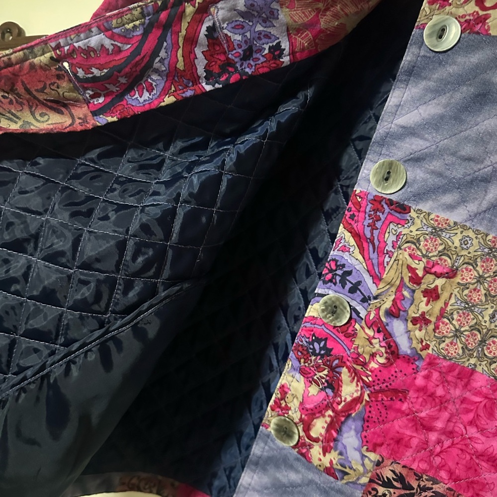 Vintage Patchwork Jacket With Pink And Purple Acc… - image 5